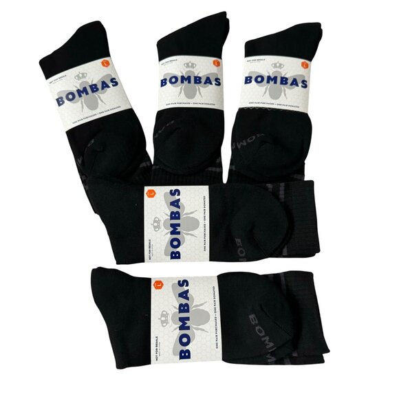 Bombas midCalf Socks size Large Mens/Womens black cushion stay up Honeycomb new - Picture 3 of 10